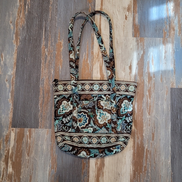 Set of 4 Vera Bradley Weekender Bag With Tote Bag, Purse, & Wallet In Java Blue - Picture 6 of 16